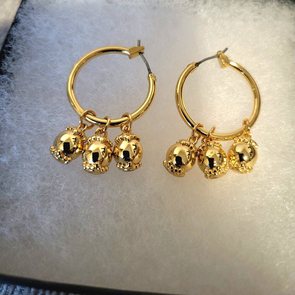 Three's A Charm Hoop Earrings NWOT